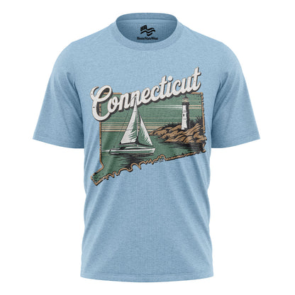Connecticut Sailboat Comfort Colors Tee | Coastal New England Shirt