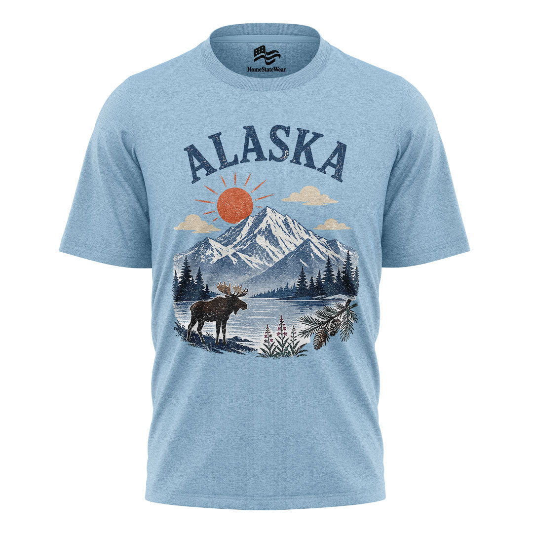 Alaska Moose T-Shirt, Mountain Travel Nature Lover Tee