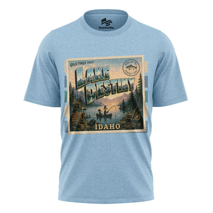 Lake Destiny Idaho Comfort Colors Retro Camping Postcard Shirt