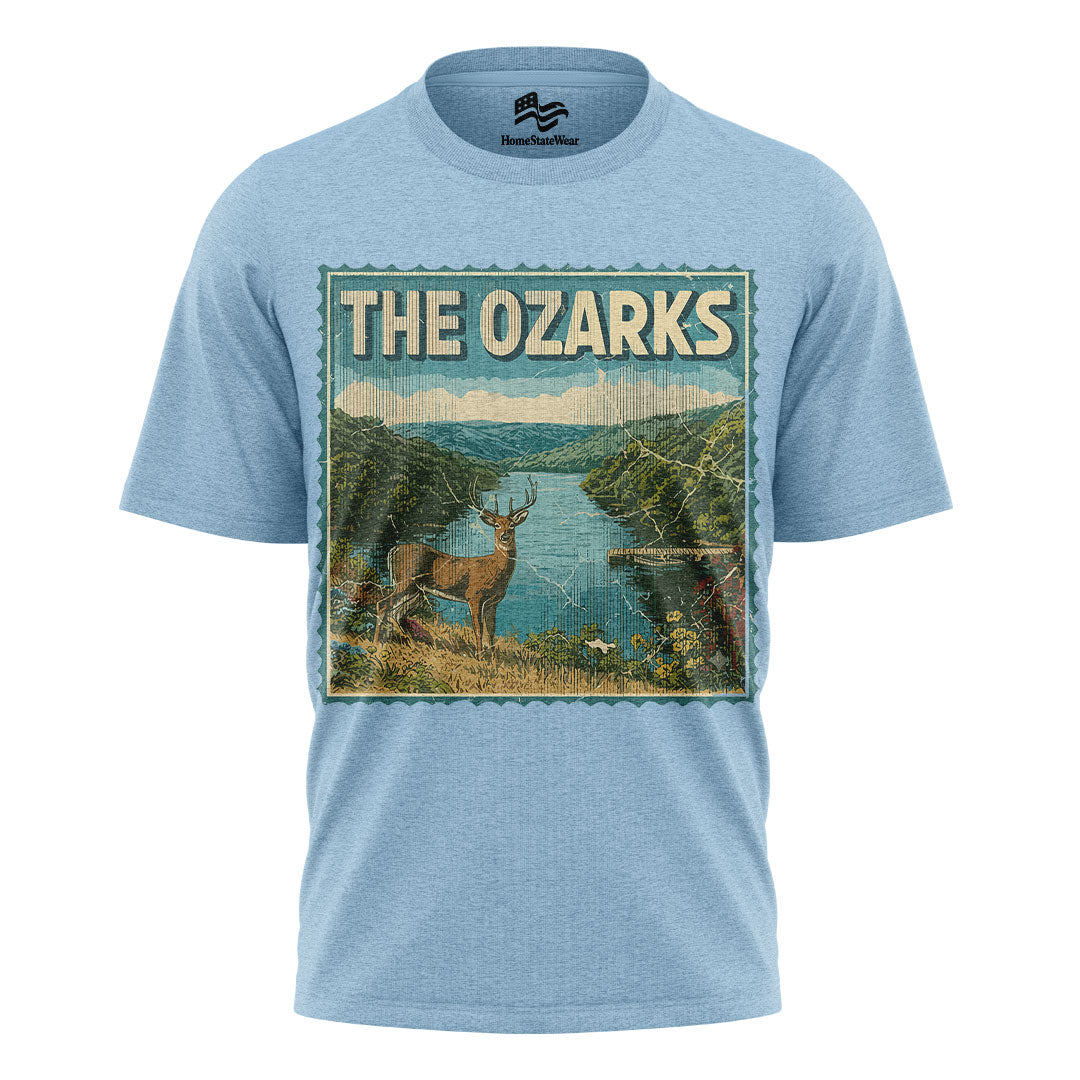Ozarks Deer Scene T-Shirt, Vintage Missouri State Pride Tee