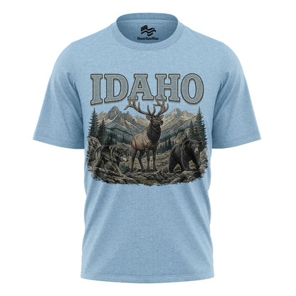 Idaho Wildlife Comfort Colors Elk Bear Wolf Mountain Shirt