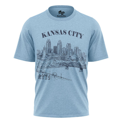 Kansas City Vintage Skyline T-Shirt, Retro Missouri Travel Souvenir Tee