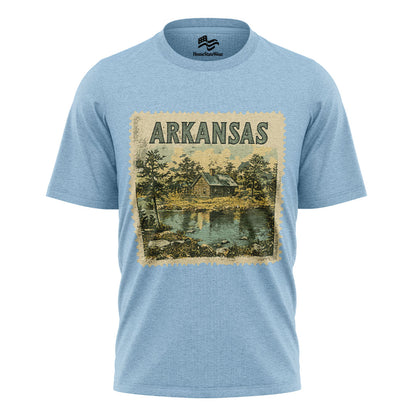 Arkansas Cabin Stamp Tee | Vintage Lake House Shirt or Sweatshirt