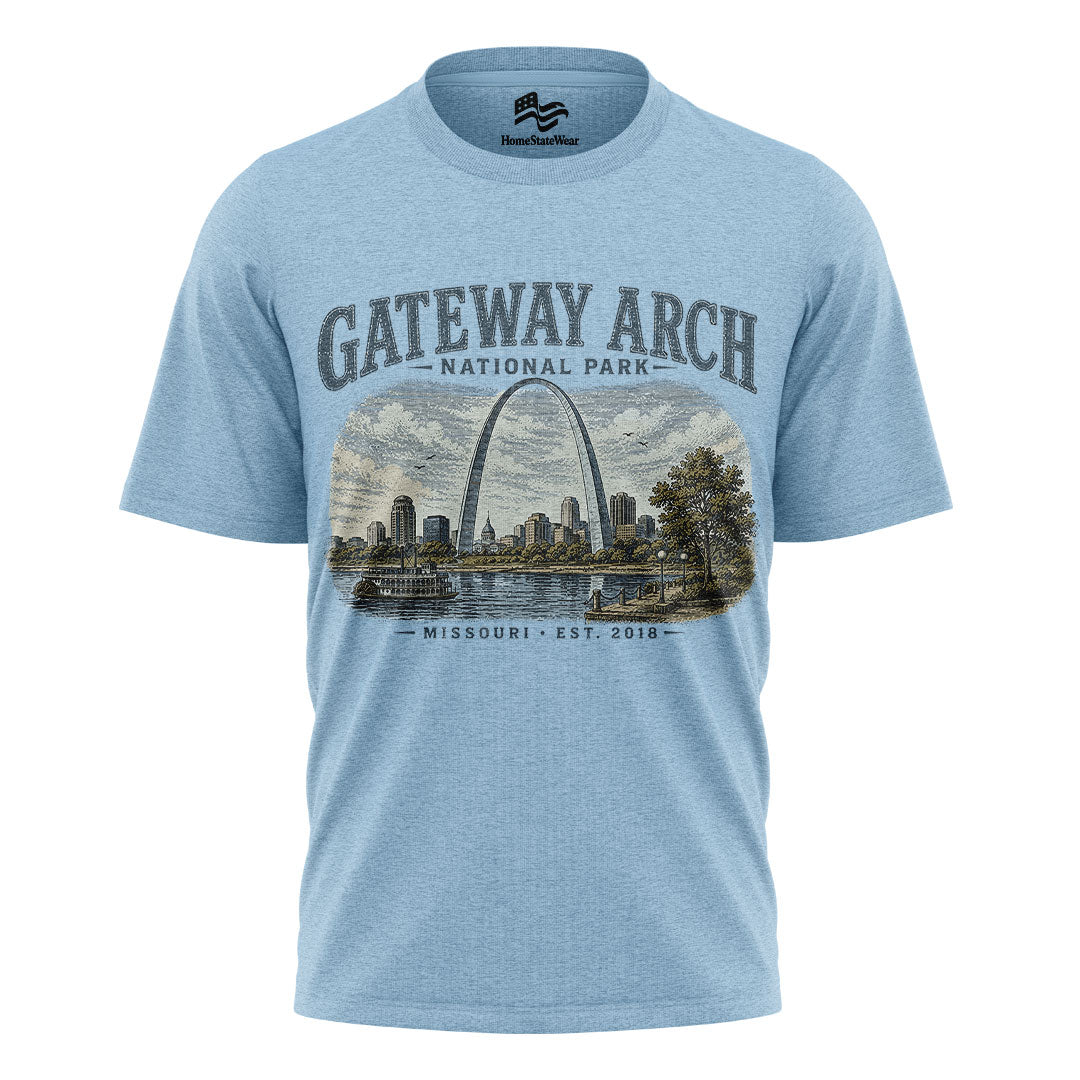 Gateway Arch National Park Vintage T-Shirt, St. Louis Missouri Travel Tee