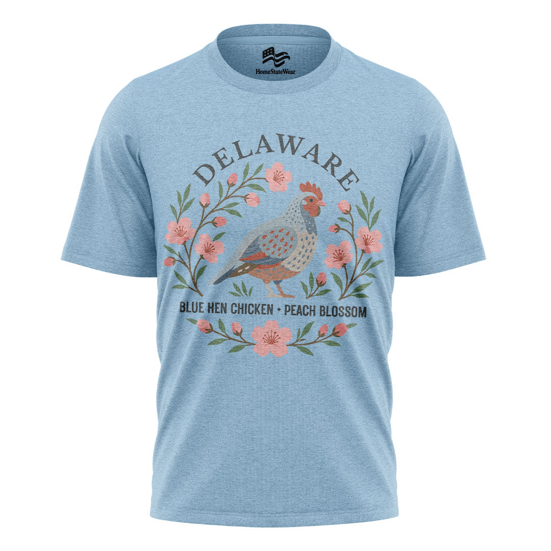 Delaware Blue Hen & Peach Blossom Tee