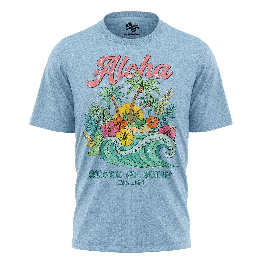 Hawaii Aloha State of Mind Retro Tropical Beach Shirt