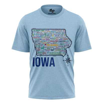 Iowa Map T-Shirt | Vintage Hawkeye State Tee