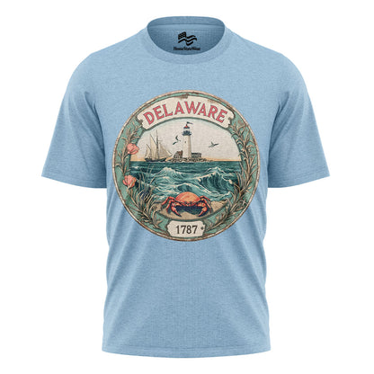 Delaware Lighthouse Sailboat Tee | Coastal Beach Graphic Shirt