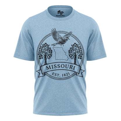 Missouri Statehood T-Shirt, Eastern Bluebird & Dogwood Souvenir Tee