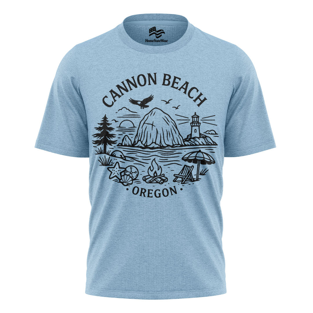 Cannon Beach Oregon Comfort Colors® T-Shirt, Haystack Rock PNW Coastal Tee