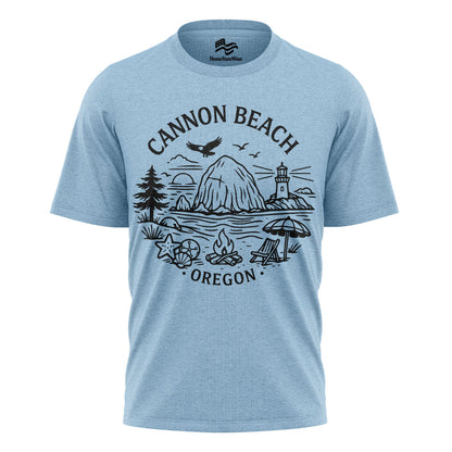 Cannon Beach Oregon Comfort Colors® T-Shirt, Haystack Rock PNW Coastal Tee