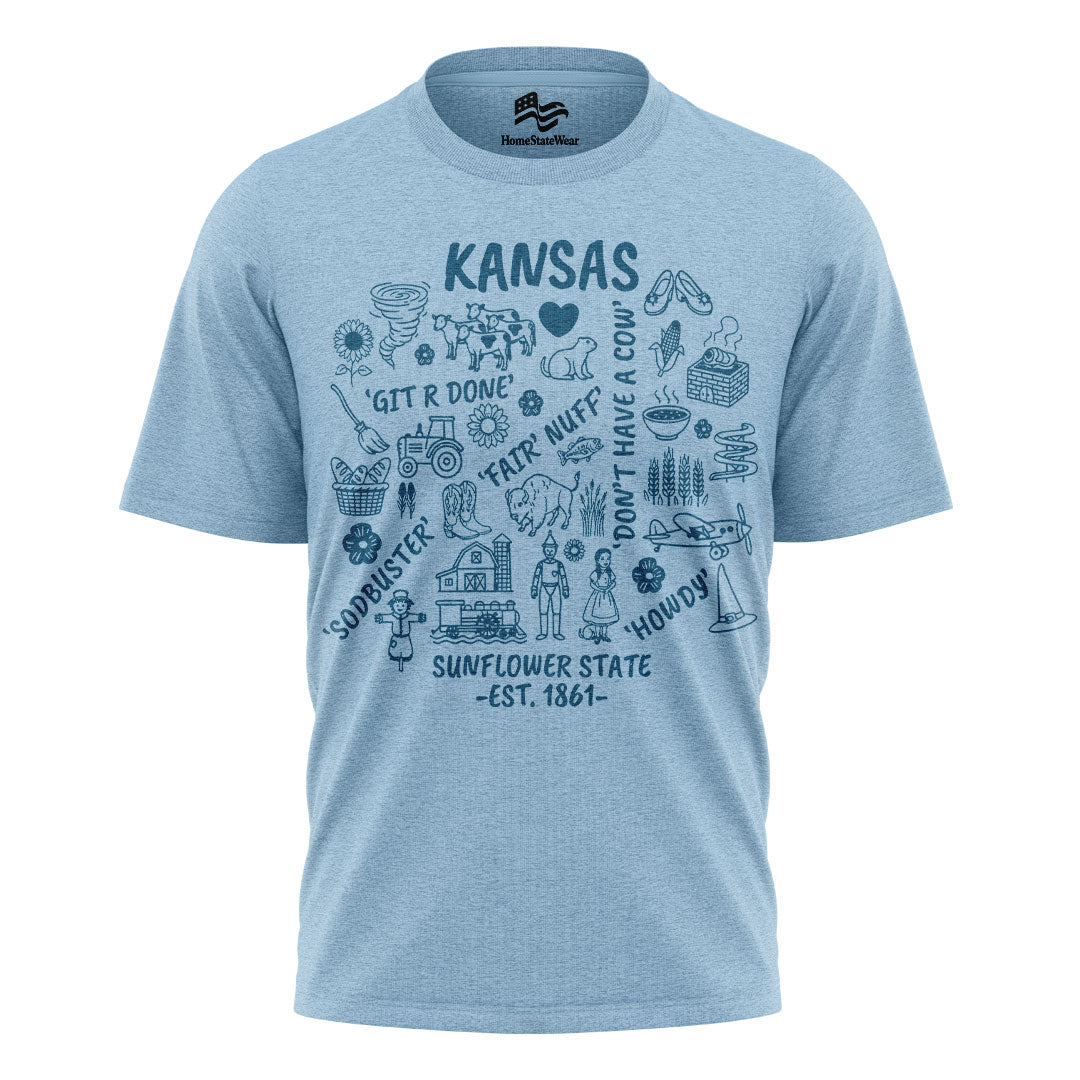 Kansas Sunflower State Tee | Midwest Farm Life Shirt