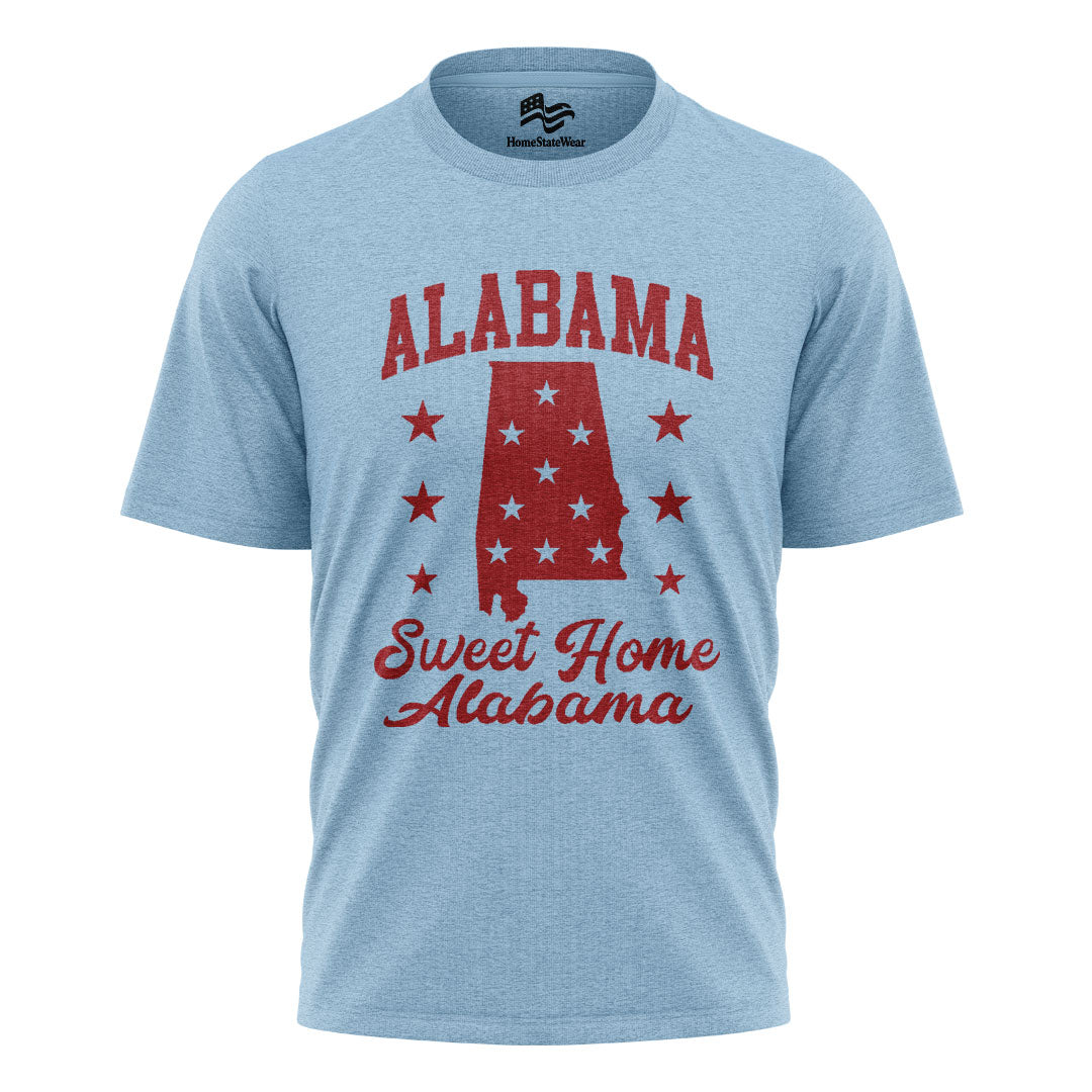 Alabama State Map Stars T-Shirt | Sweet Home Alabama