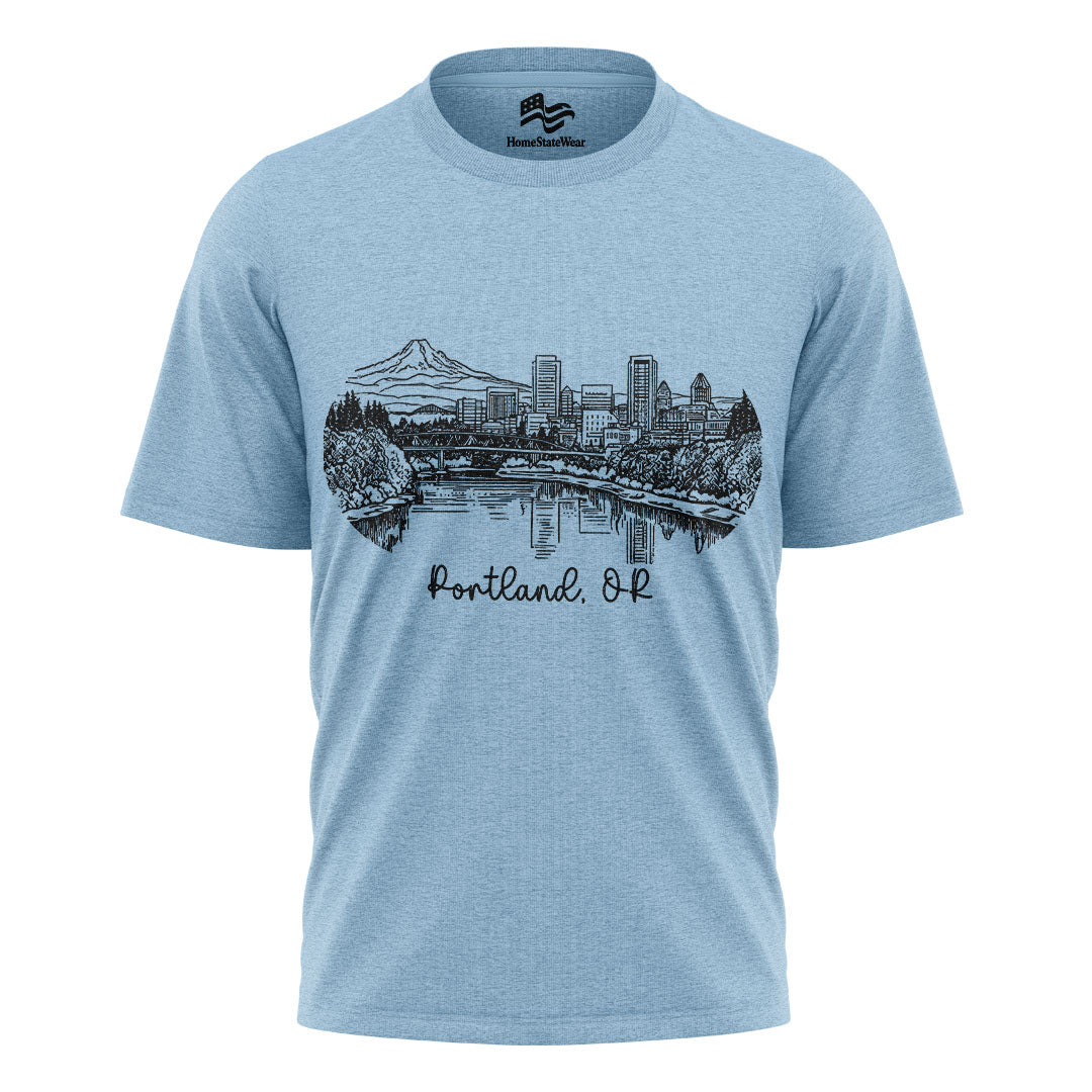 Portland Oregon Skyline T-Shirt, Vintage Travel Souvenir Tee
