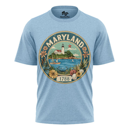 Maryland Lighthouse Crab T-Shirt | Coastal State Gift Tee