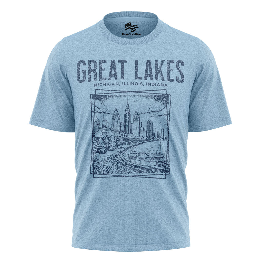 Great Lakes T-Shirt | Retro Lake Michigan Travel Tee