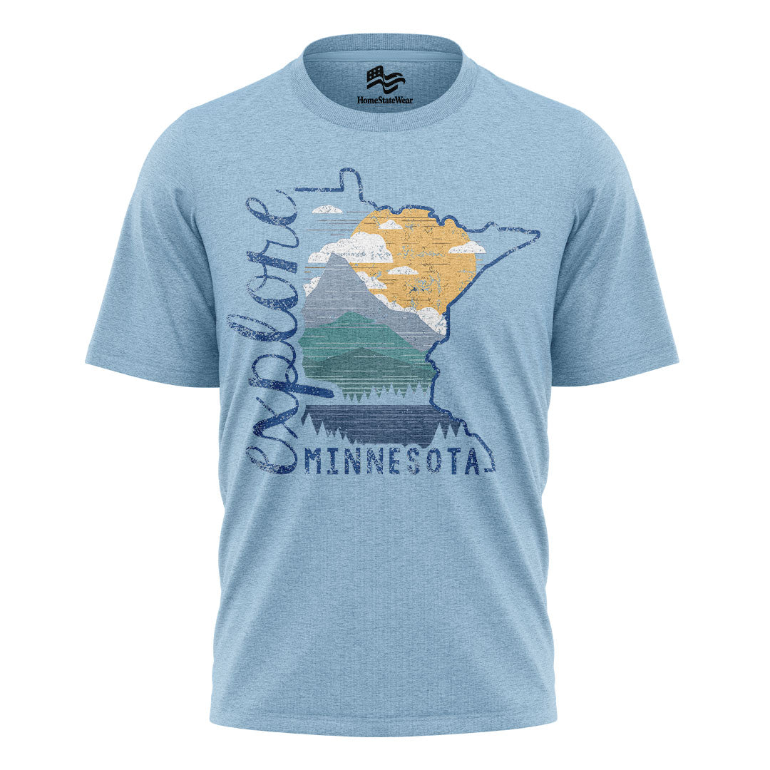 Explore Minnesota T-Shirt, Distressed Unisex State Pride Tee