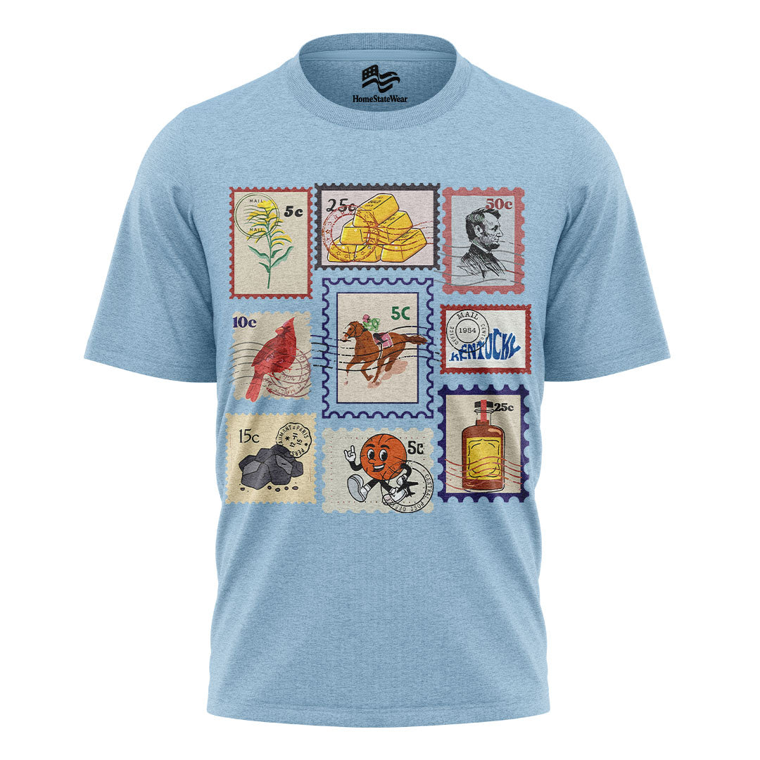 Kentucky Retro Stamp Comfort Colors Tee | Bluegrass State Icons Shirt