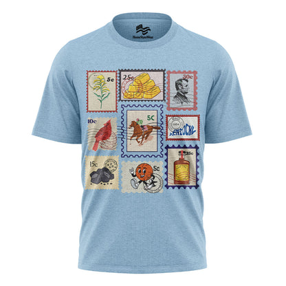 Kentucky Retro Stamp Comfort Colors Tee | Bluegrass State Icons Shirt