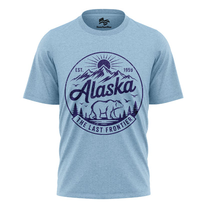 Alaska Bear T-Shirt, Vintage Mountain Circle Graphic Tee, Nature Lover Travel Shirt