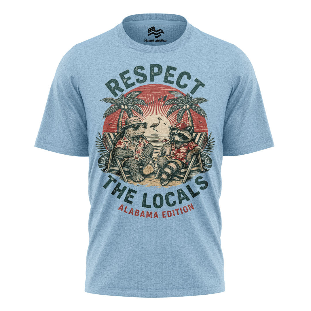 Respect the Locals Alabama T-Shirt, Vintage Beach Graphic Tee