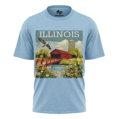 Illinois Covered Bridge Tee | Vintage Travel Souvenir Shirt