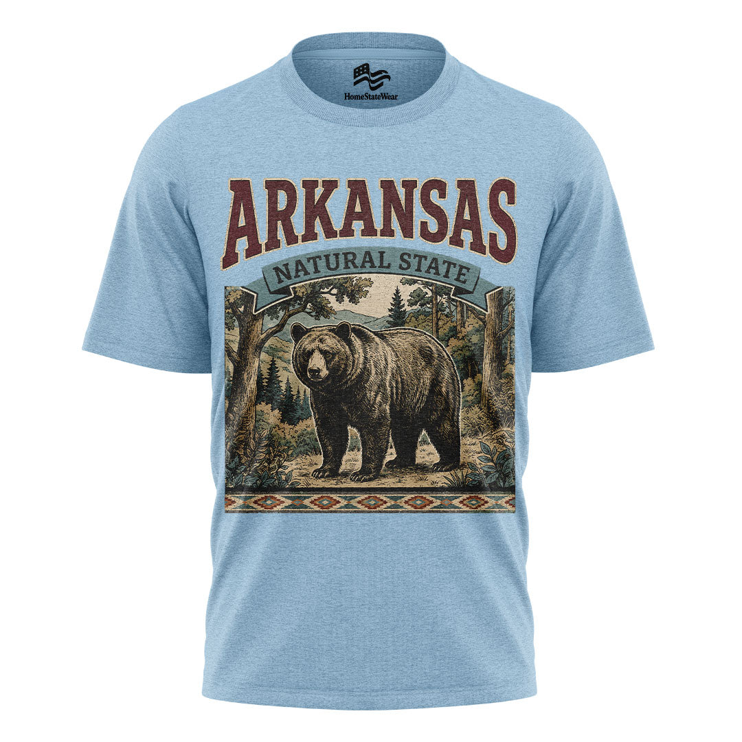 Arkansas Bear Graphic Tee | Vintage Forest Souvenir Shirt