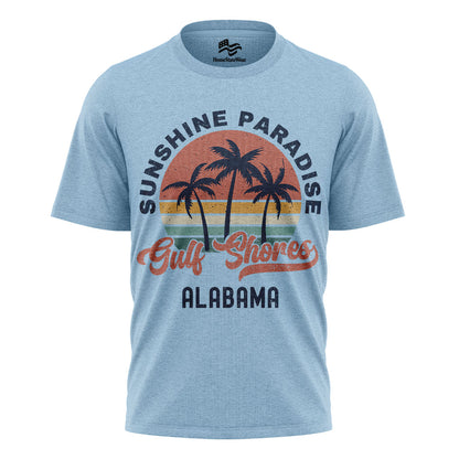 Gulf Shores Shirt Alabama Souvenir Tee, Palm Tree Retro Sunset Shirt