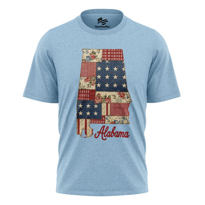 Patriotic Alabama Patchwork T-Shirt