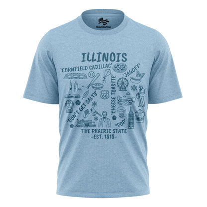 Illinois Icon T-Shirt | Route 66 Midwest Graphic Tee