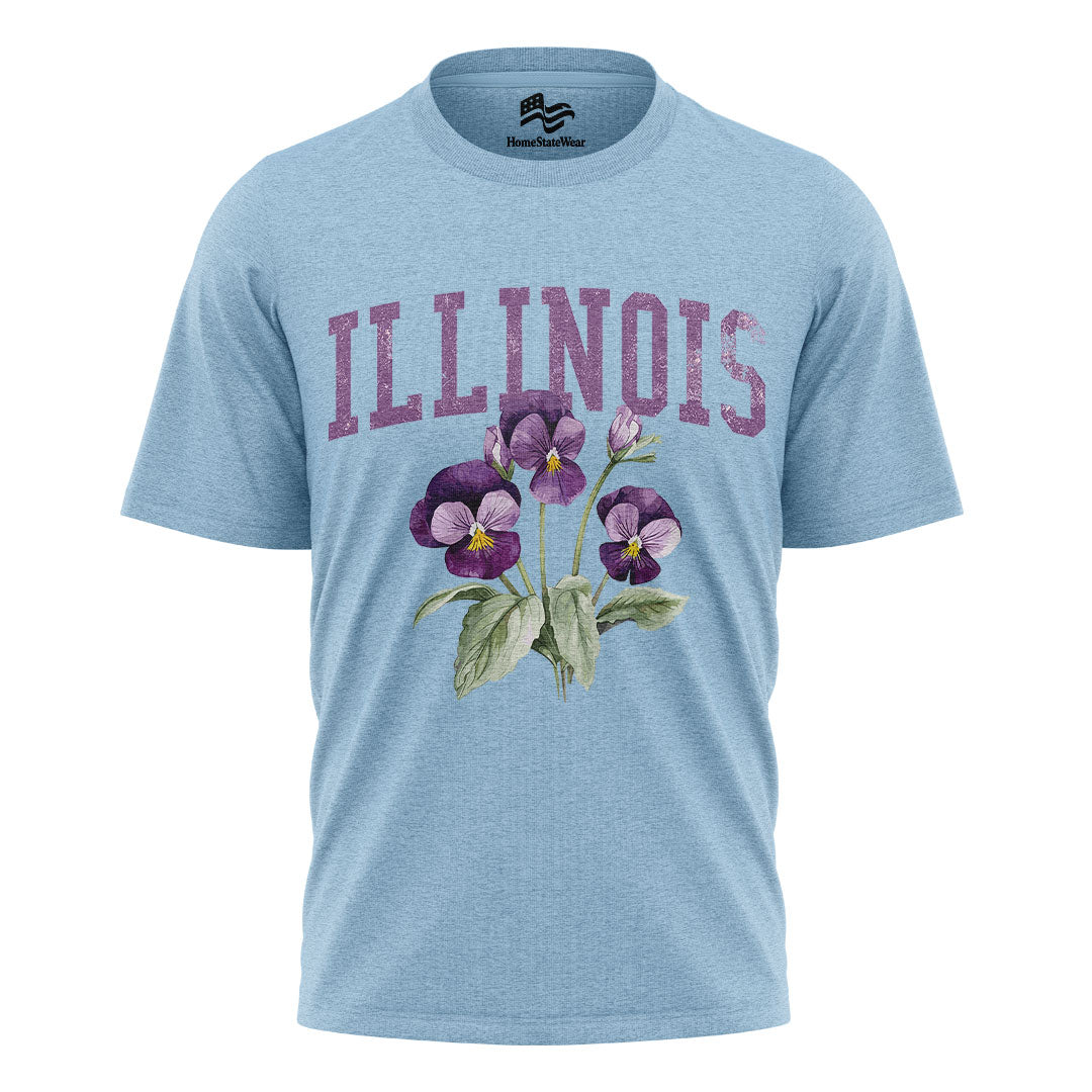 Illinois Violet Comfort Colors Tee | State Flower Gift Shirt