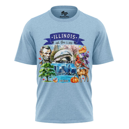 Illinois Landmarks T-Shirt | Artistic State Travel Tee