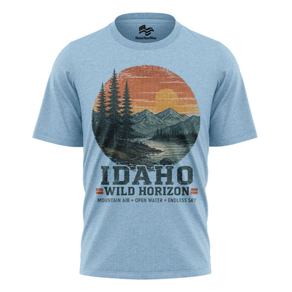 Idaho Wild Horizon Tee | Vintage Mountain Lake Shirt