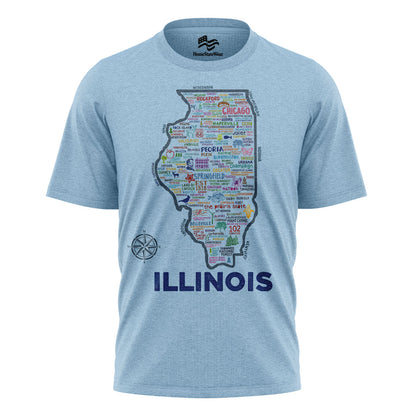 Illinois Map T-Shirt | Vintage Prairie State Tee