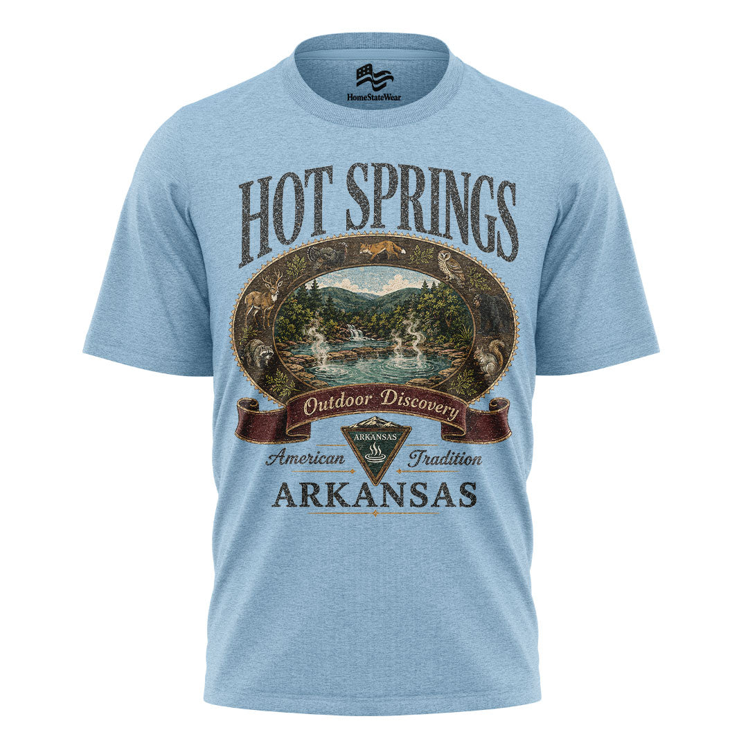 Hot Springs Arkansas Comfort Colors Tee | Vintage Outdoor Discovery Shirt