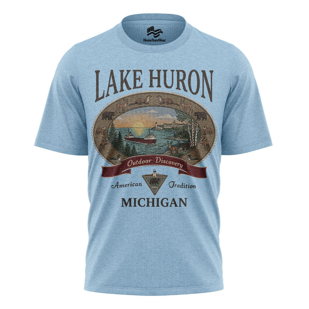 Lake Huron Michigan Comfort Colors Tee | Great Lakes Camping Shirt