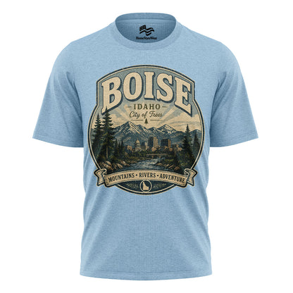 Boise Idaho City of Trees Vintage Mountain River Shirt