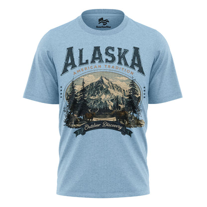 Vintage Alaska Mountain Retro Outdoor Wildlife Tee