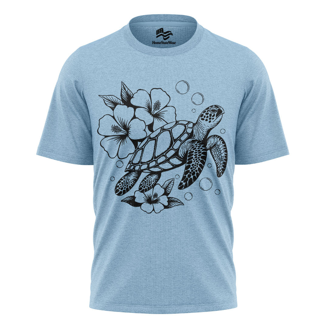 Hibiscus Sea Turtle Hawaiian Beach Vacation Shirt