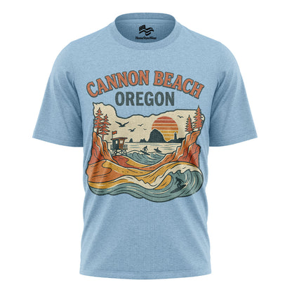 Cannon Beach Oregon T-Shirt, Pacific Northwest Surf & Beach Tee