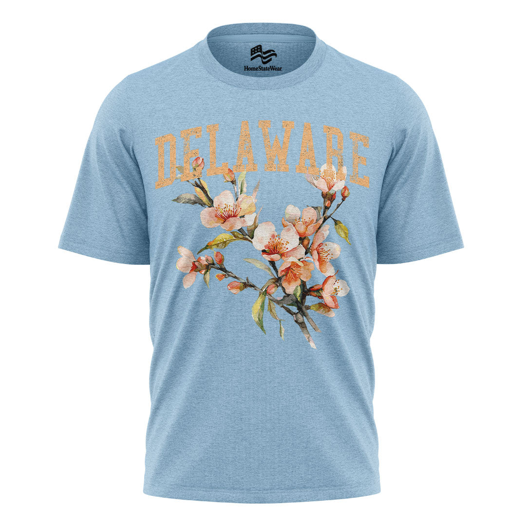 Delaware Peach Blossom Comfort Colors Tee | Botanical Flower Shirt