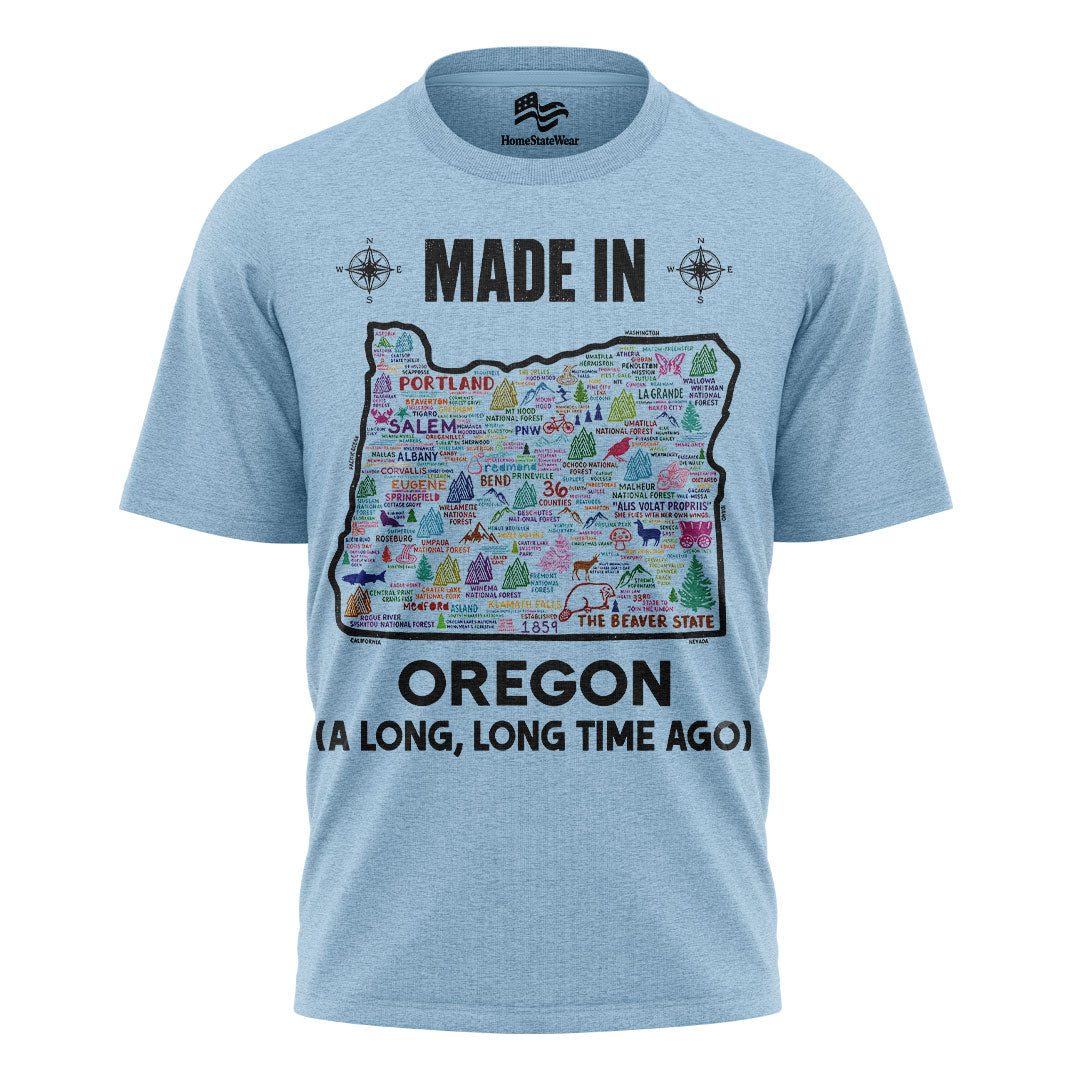 Made In Oregon T-Shirt, Beaver State Map Pride Tee