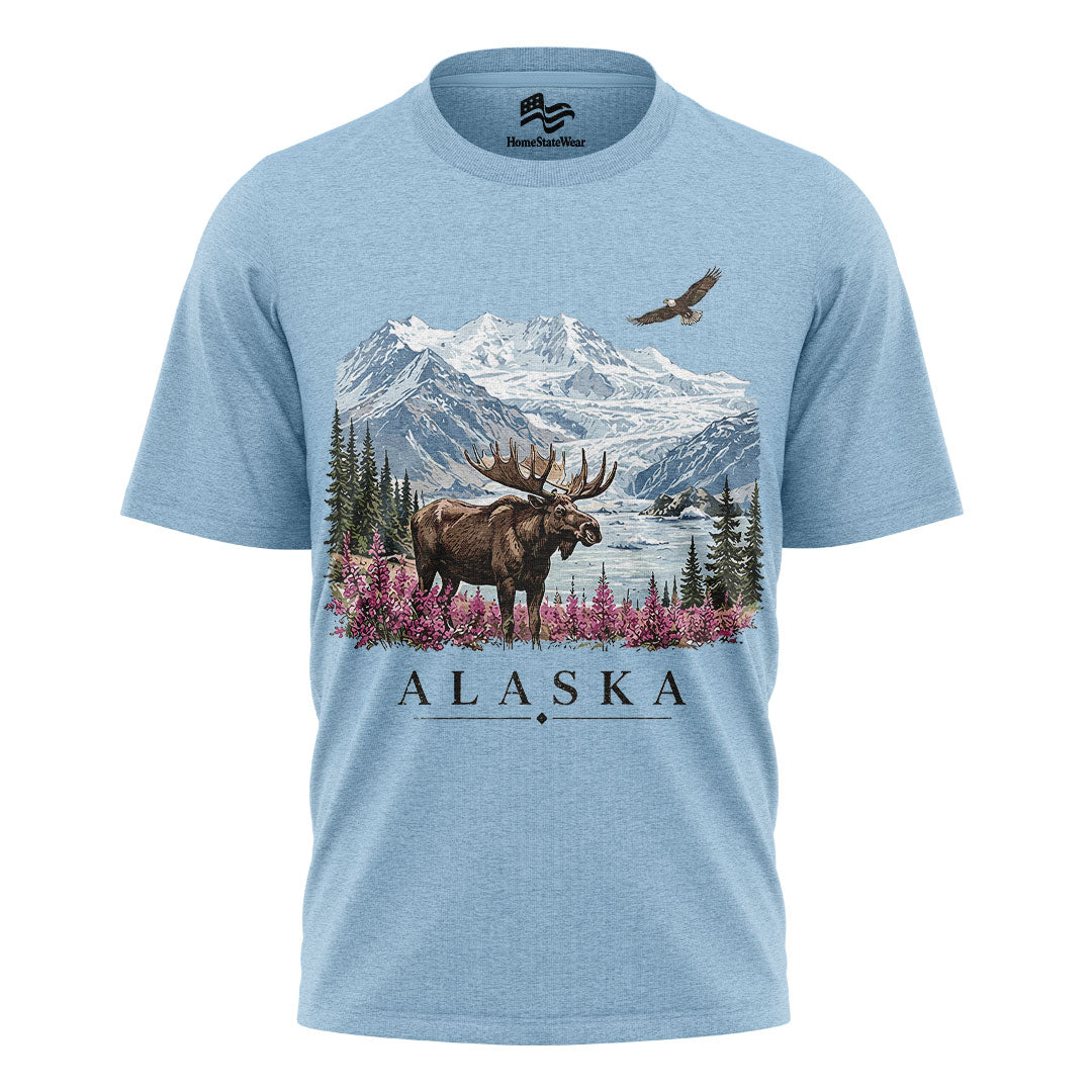 Alaska Moose T-Shirt, Vintage Mountain Wilderness Tee