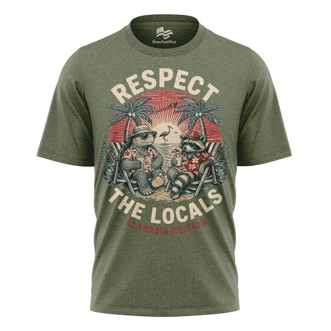 Respect the Locals Alabama T-Shirt, Vintage Beach Graphic Tee