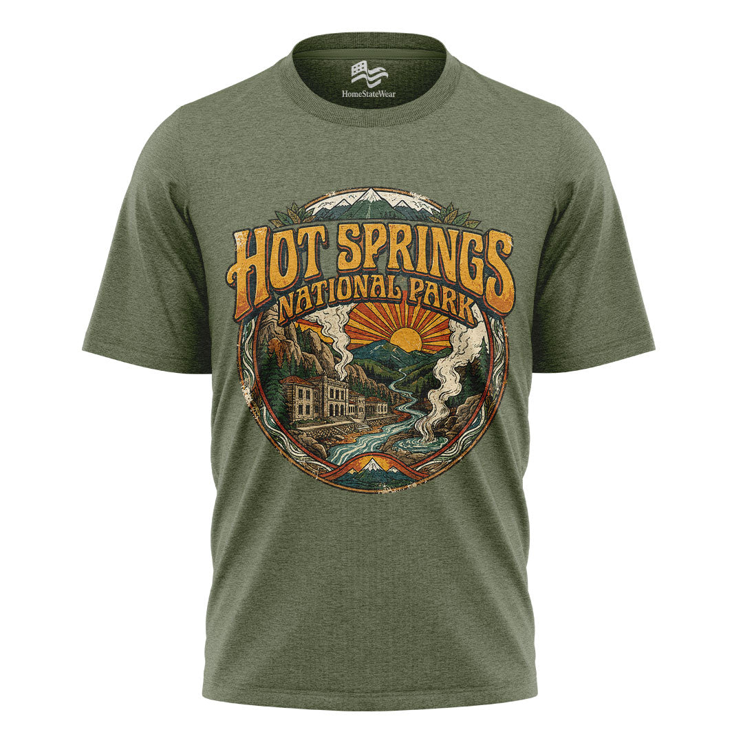 Hot Springs National Park Tee | Retro Bathhouse Row Travel Shirt
