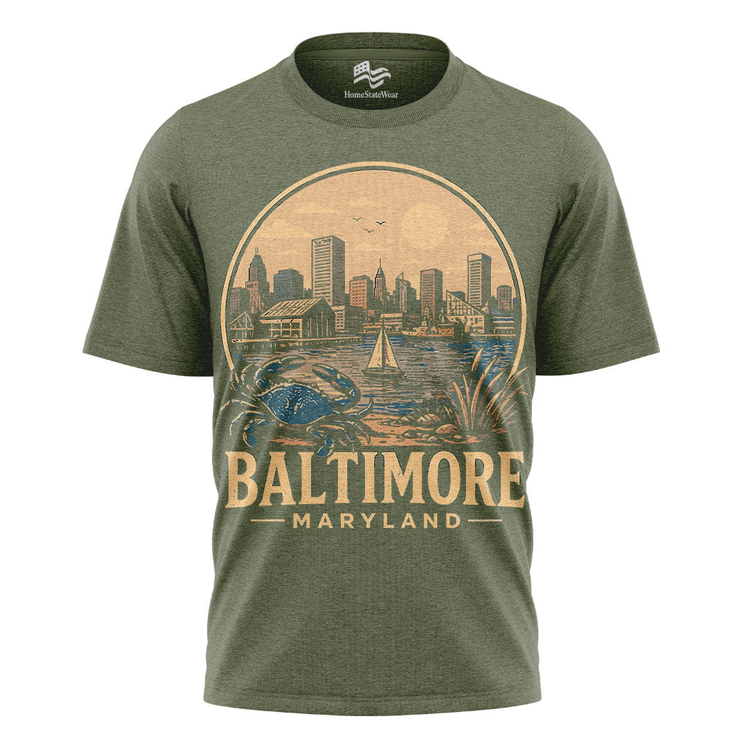 Baltimore Comfort Colors 1717 Tee | Inner Harbor Crab Shirt