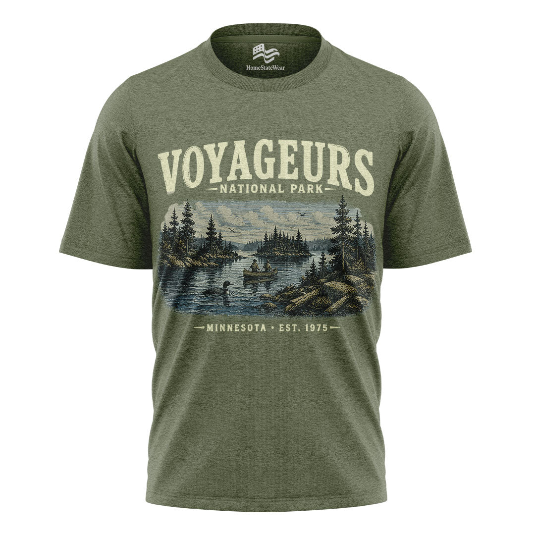 Voyageurs National Park T-Shirt, Vintage Minnesota Canoe Camping Tee