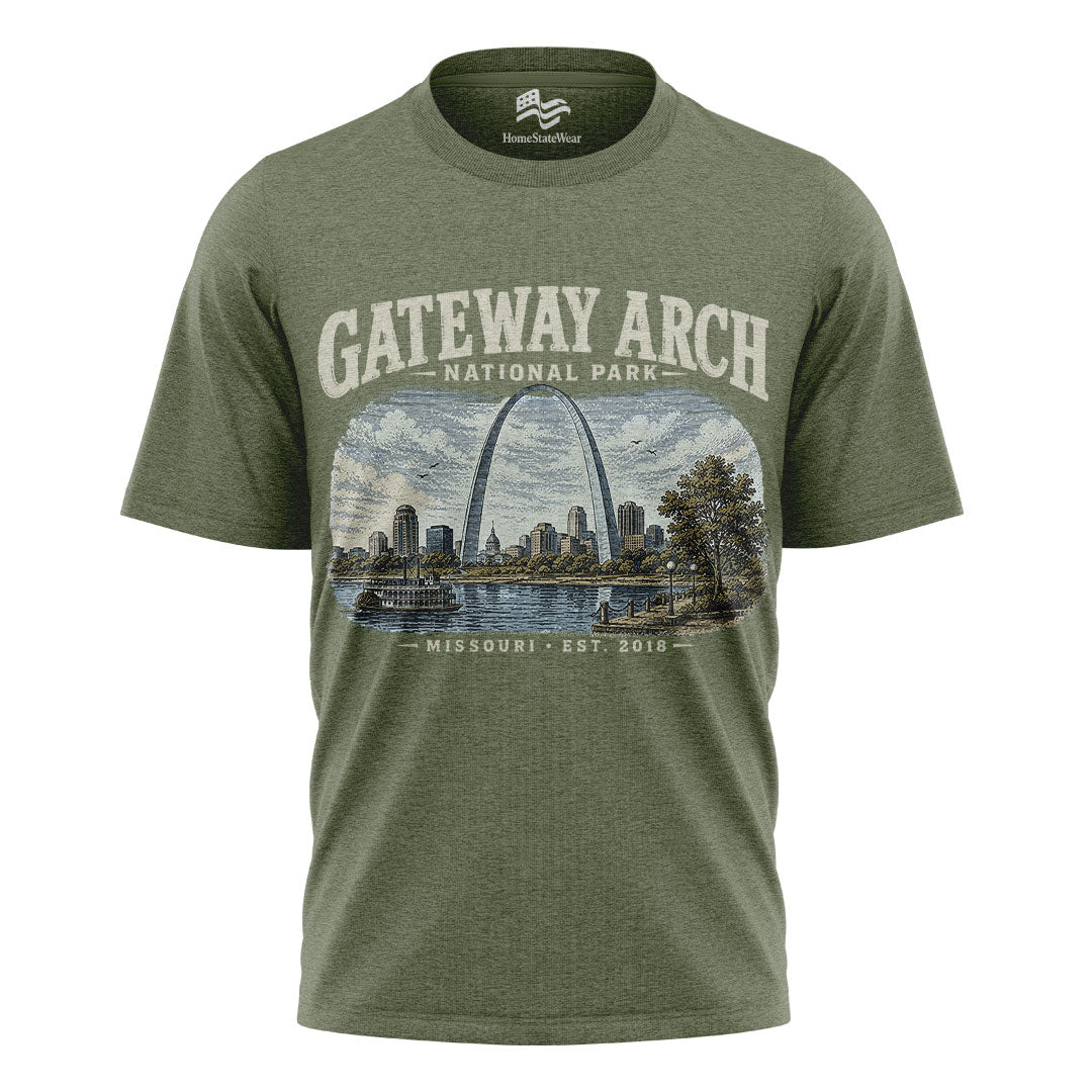 Gateway Arch National Park Vintage T-Shirt, St. Louis Missouri Travel Tee