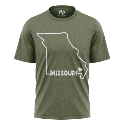 Missouri State Map T-Shirt, Hometown Pride USA Travel Tee