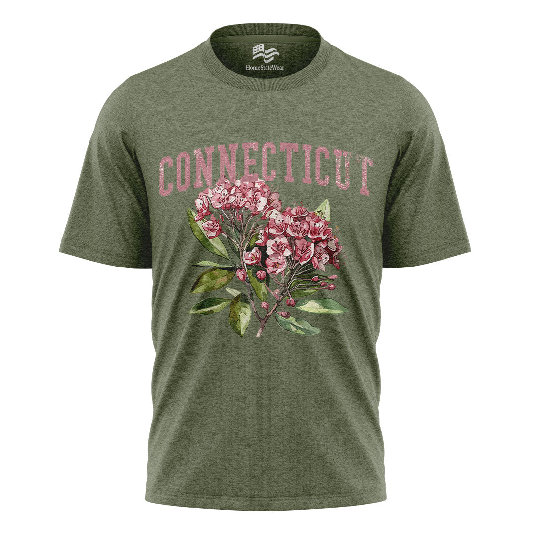 Connecticut Mountain Laurel Comfort Colors Tee | Botanical Flower Shirt